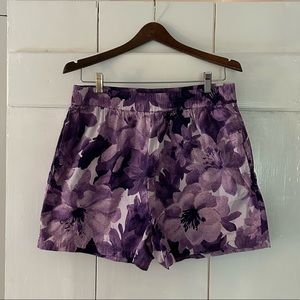 Nordstrom Open Edit Floral Purple Shorts